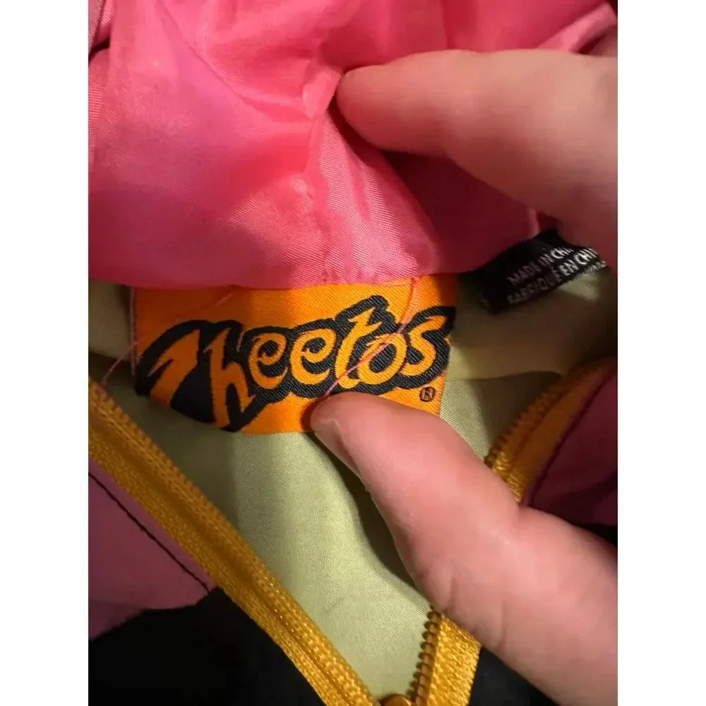 Cheetos Pullover Quarter Zip Jacket Size Small Chester Cheetah Black Novelty - Picture 6 of 9